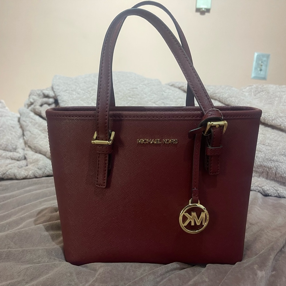 Michael Kors Burgundy Small Tote Bag
